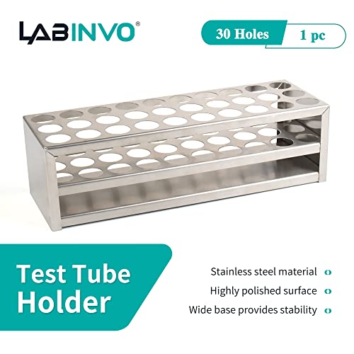 30Holes(3×10) Tube Rack, Suitable for Tubes of Dia.≤18mm,Stainless Steel Test Tube Holder, IN-TTRS30A - style: 30Holes, Dia.≤18mm