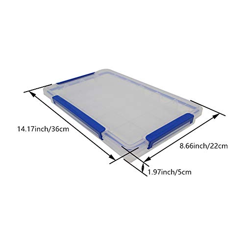 Utoolmart Tool Box,PP Compartment Storage Box,Organizer and Storage for Tools,Parts,Toys, Art,Translucent 14.2 x 8.7 x 2 inches 1 Pcs - size: G360