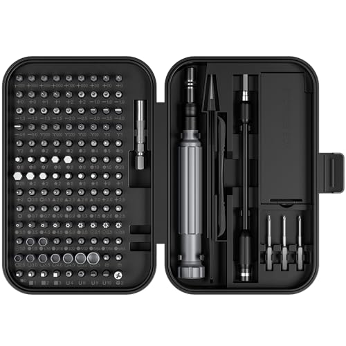 Precision Screwdriver Set, 150 in 1 Electronics Tool Kit with 120 Bits Magnetic Screwdriver Set & 30-bit Tool Set Handy Repair Tool for Computer Phone Watch Camera Laptop, Black
