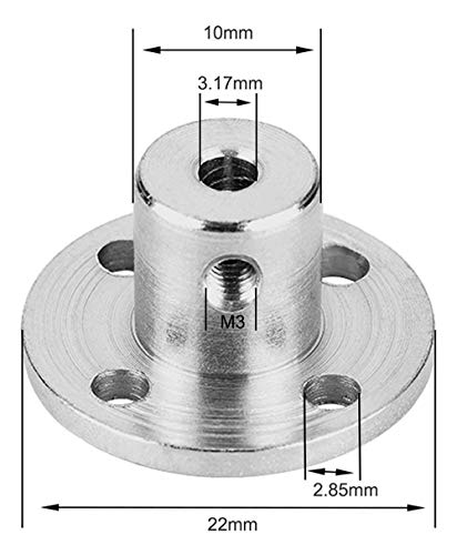 4Pcs 3.17mm Flange Coupling Connector, Rigid Guide Model Coupler Accessory, Shaft Axis Fittings for DIY RC Model Motors - size: 3.17mm