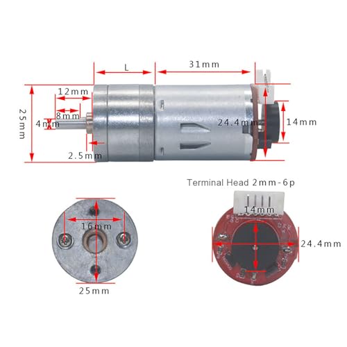 DC 12V DIY Encoder Gear Motor, 65mm Wheel Kit, 130RPM