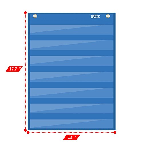 Magnetic Pocket Chart with 10 Dry Erase Cards for Standards,Daily Schedule,Activities,Class demonstrations (Blue) - color: Blank Pocket Chart(blue)