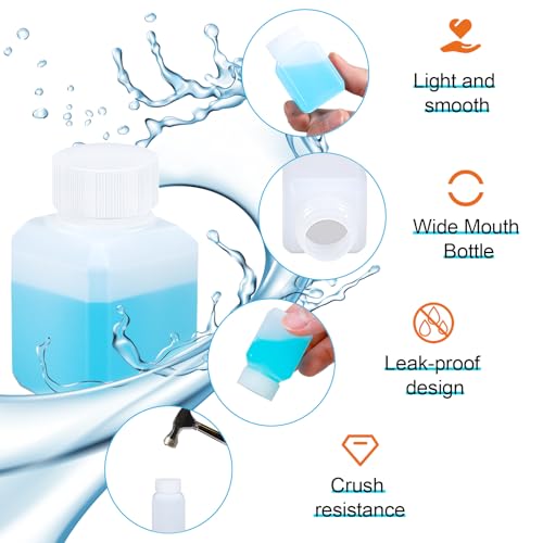 1oz Leak Proof Plastic Bottles with Caps, Laboratory Reagent Bottle, Reusable Small Pill Storage Containers for Travel, Classrooms, Home (6 pack translucent) - color: Translucent, size: 1oz