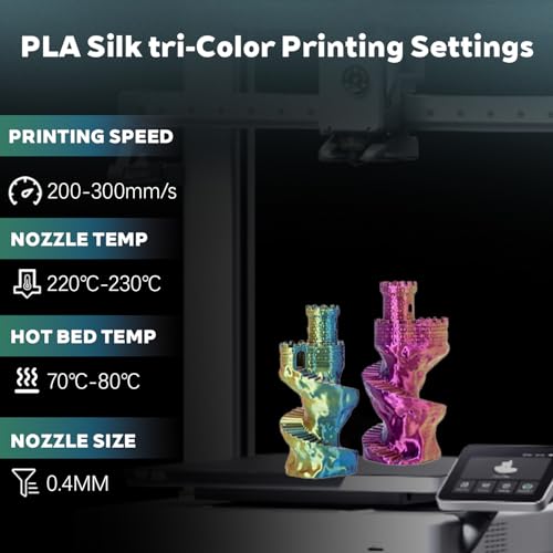 Silk Tri Color Gold Blue Fuchsia PLA 1.75mm 250g Shiny 3D Printer Filament - color: F_250g-pla-01 Tri Silk Gold+blue+fuchsia
