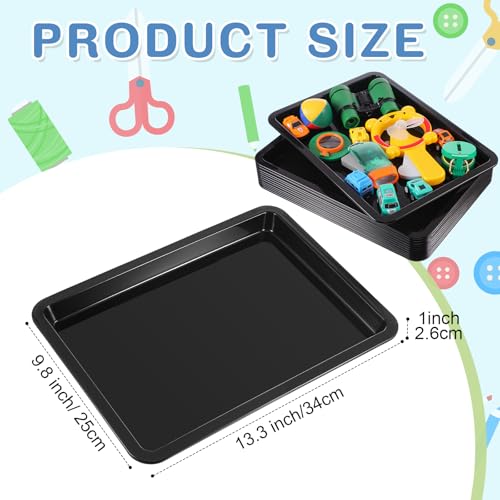 12 Pcs Plastic Art Trays Back to School Colorful Art Trays, Black - color: Black