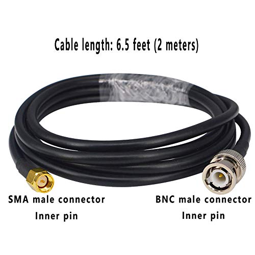 6.56Ft RG58 Coaxial Cable, BNC Male to SMA Male, Low Loss, 50 Ohm, for Antennas, Wireless LAN, RF Coaxial Devices, Wi-Fi, Radios - size: SMA Male to BNC Male Cable 6.56ft