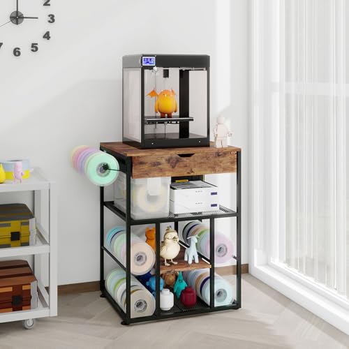 PUNCIA 25.6″ × 21.7″ Platform 3D Printer Stand with Filament Storage