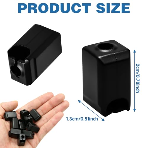 10Pcs Silicone Sock for Bambu Lab P1S, Hotend Heater Block Silicone Cover Nozzle 3D Printer Print Head Boot, High Temperature Enclosure Accessories Parts Protecting Extruder Sleeve Black