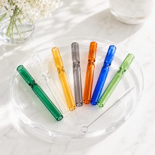 7-Pack Borosilicate Glass Tubes, 4 Inch Colored Glass Tubing for Science Experiments,DIY Crafts
