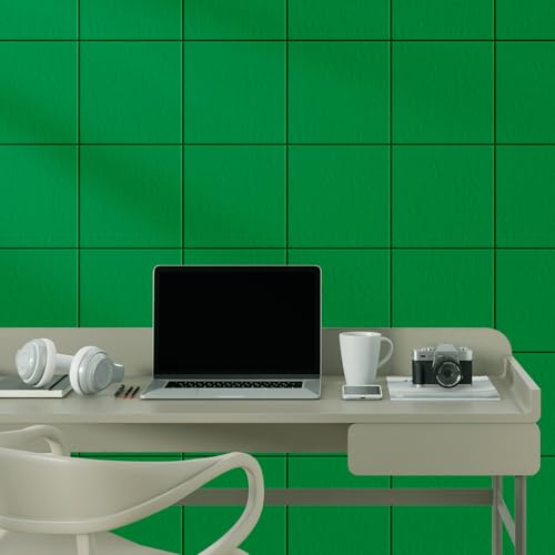 MaxGear Felt Bulletin Board 36" x 24", 6 Pack Emerald Green Felt Wall Tiles - color: Emerald Green, size: 36" x 24"