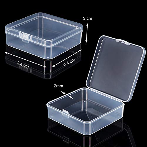 SATINIOR 24 Pcs Small Clear Plastic Container Box, 3.3 x 3.3 x 1.2 in - size: 3.3 x 3.3 x 1.2 in