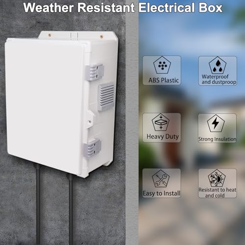 Outdoor Electrical Junction Box, Ventilation and Heat Dissipation ABS Plastic Project Enclosure with Internal Mounting Panel 13"x 9.2"x 5.6" - size: 13"x9.2"x5.6"