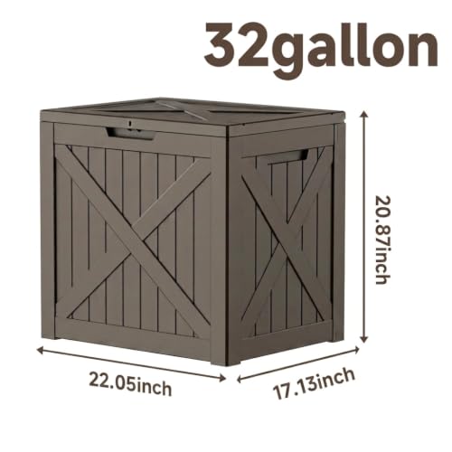 NicBex 32 Gallon Waterproof Resin Storage Deck Box, Light Coffee - color: Lignt Coffee-bs
