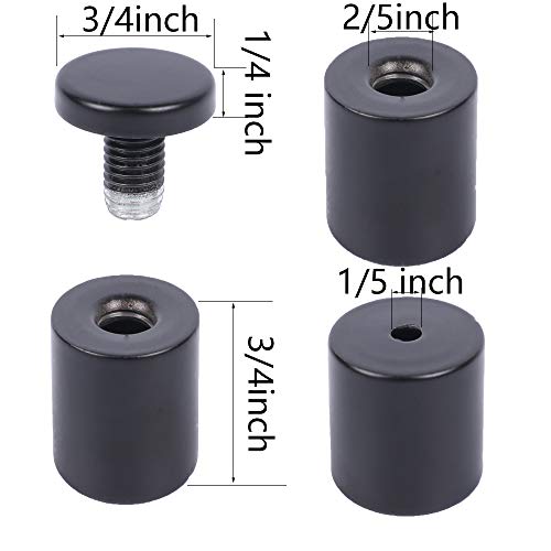 3/4 x 1 Inch Sign Standoffs Screw Mount Wall Standoff Black, 16 Pack - size: 3/4"x1"