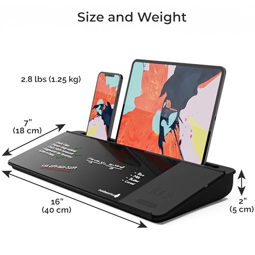 DeskBoard Buddy Desktop Whiteboard + 2 Markers (Black with Wireless Charger) - color: Black With Wireless Charger