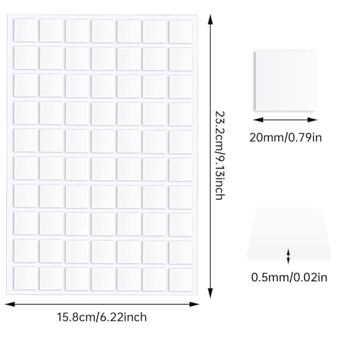JANYUN 560 Pcs Sticky Dots,20 mm Square Putty Clear Double Sided Tape - size: 20x20mm Square 560pcs
