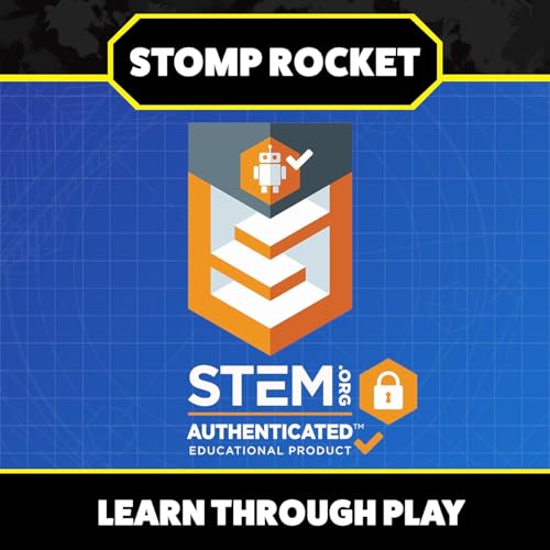 Stomp Rocket Jr Glow Rocket Launcher for Kids, 7 Rockets - Glow in The Dark