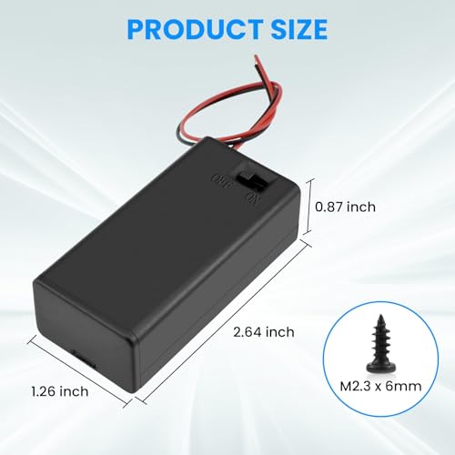 SDTC Tech 9V Battery Holder with Wires 4 Packs - size: 9V
