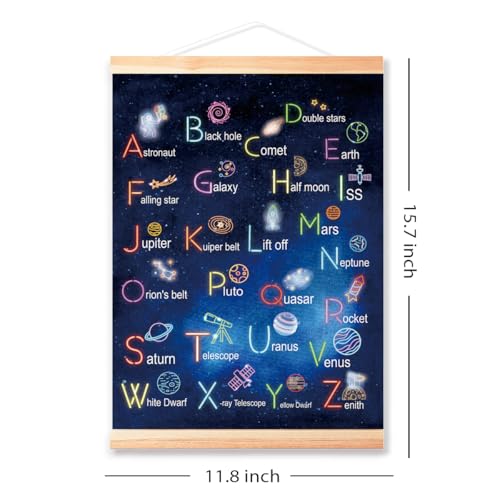 Ybqhd Space ABC Alphabet Poster Hanger Frame,Classroom Space Theme Decor - color: ABC Alphabet
