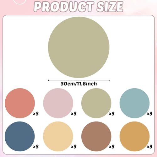 gisgfim 24PCS Dry Erase Dots 12 Inch Whiteboard Marker Wall Decor Removeable Circle Sticker Spots Writing Spots Set for Classroom Table Teachers Students School Supplies (Boho) - style: Boho