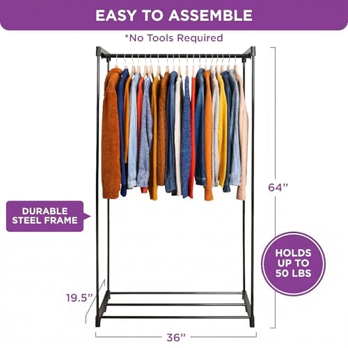 HOLDN’ STORAGE Portable Wardrobe Closet, 50 LBs Large Capacity - color: Dark Gray, size: Medium