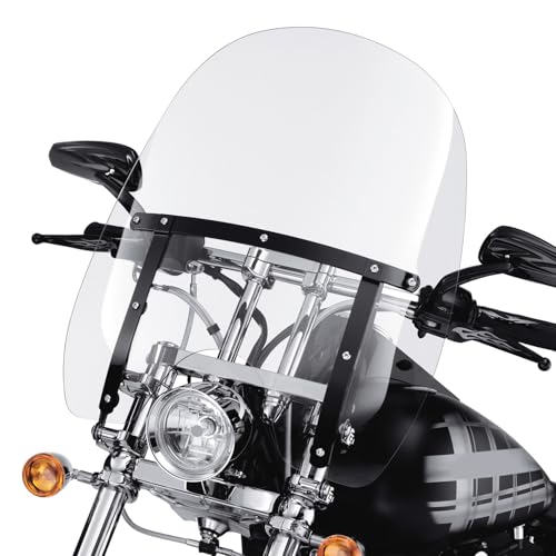 XMT-MOTO Windshield Bracket Mount Fit for Harley Softail FLS. FLST FLSTC FLSTF FLSTFB and FLSTN Models 2000-up - color: Black