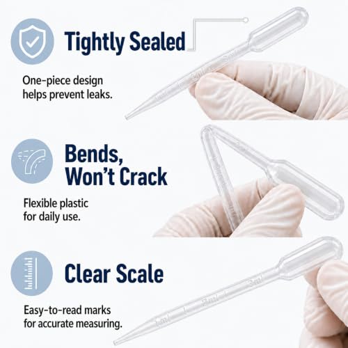Moveland 200PCS 3ml Disposable Plastic Transfer Pipettes for Oil Lab Art - size: 3 ML