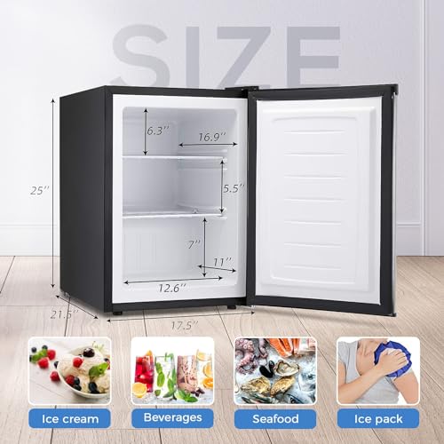 Kismile Upright Freezer, 2.1 Cu.ft Small Mini Freezer, Stainless Steel - color: Stainless Steel, size: 2.1 Cu.ft