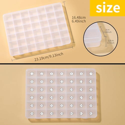 42 Grids Plastic Bead Organizer Beads Storage Containers Bead Holder Organizer Clear Storage Dividers Box for Jewelry Arts and Crafts - size: 9.2*6.5*0.7 inches(1 Pack)