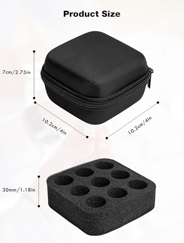 Insulin Peptide Case for Fridge, Vial Holder Storage Organizer for Travel with Hard Shell, Fits Standard 10ml U-100 Vials,Black (9 Slots) - color: Black 10ml 9slots