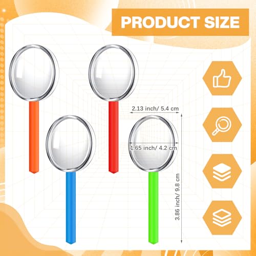 Kingdder 100 Pcs 10x Magnifying Glasses Bulk Handheld Magnifiers, Colorful - color: Colorful