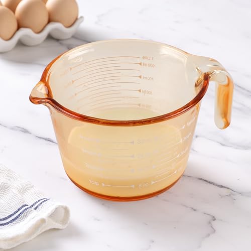COOK WITH COLOR Glass Measuring Cups - Ideal for Cooking and Baking, Yellow - color: Yellow