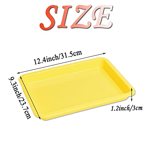 10 Pcs Plastic 12.4 x 9.3inch Art Trays,Multicolor Activity Tray Organizer Serving Tray for Crafts,DIY Projects,Painting,Beads,Organizing Supply - color: Multicolor