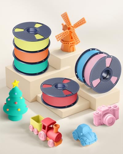 SUNLU 250g Filament Bundle 1.75mm, Multicolor 3D Printer Filament - color: High Speed Matte Pla Spool-black+white+grey+chocolate+sky Blue+olive Green+ Sunny Orange+sakura Pink