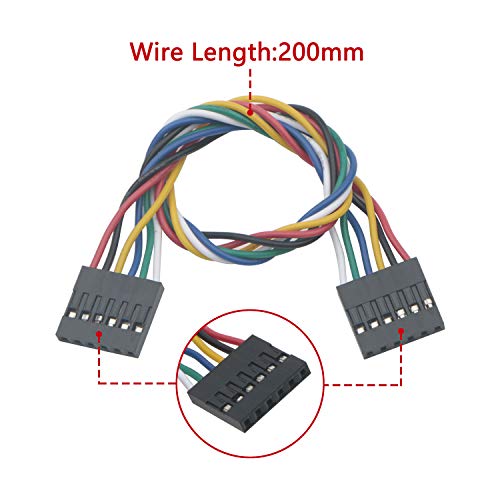 20Pcs 6Pins 20cm Dupont Line 2.54mm Pitch Female to Female Jumper Wire Connect Cables Double-Headed Line for Breadboard