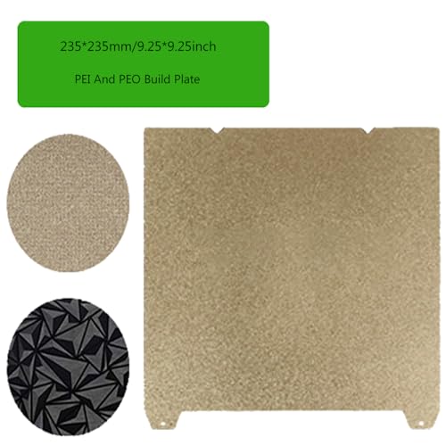 3D Printer Double Sided Textured PEI and Smooth PEO Build Plate Sheet for K1/Ender 3 V3 SE/Ender 3 S1/Ender 3 S1 Pro/Ender 5 S1, Flexible Removable Heated Printing Bed Platform Mat 235x235mm - color: For K1/Ender-3 S1 235x235mm