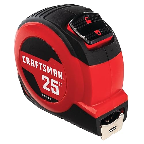 CRAFTSMAN 25-Ft Tape Measure with Fraction Markings, Retractable, Self-Locking Blade (CMHT37225), 7.6 m (Pack of 6) - size: 25-Foot (Pack of 6)