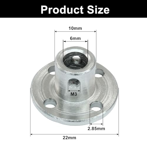 Hordion 6mm Flange Shaft Coupling Connector, Rigid Flange Coupling, 4 Pack - size: 6mm