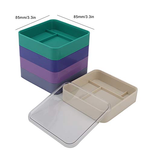 Watch Parts Storage Box, 5 Layer Impact Plastic Container with Individual Clapboard for Watch Repair Tools, Small Parts, Jewelry and Crafts (Rectangle 5.9x5.9 Inches) - size: Rectangle 5.9x5.9 Inches