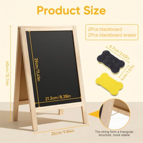 2 Pack Double-Sided Chalkboard Easel Stand