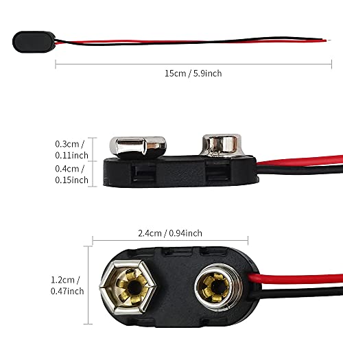VWEICYY 9 Volt Battery Connectors,100 PCS I-Type 9 Volt Battery Buckle Connector Hard Buckle Plastic Shell (I-Type, 100 PCS) - size: 100, style: I-Type