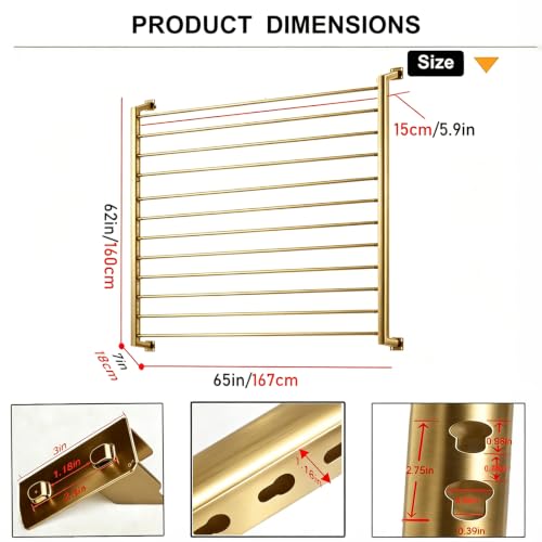 Multi Use Wall Mount Fabric Roll Storage Rack (Gold, 12 rolls) - color: Gold, size: 12 rolls