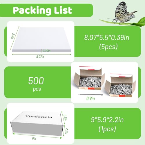 Insect Pinning Kit, Includes Insect Display Case, 5 Pcs Eva Foam Insect Pinning Board, 500 Pcs Insect Pins for Butterfly Bugs Collection Project and Specimen Displays