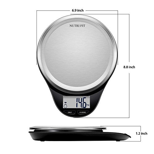 NUTRI FIT Food Scale Digital Kitchen Scale Weight Grams and Ounces Black - color: State Black