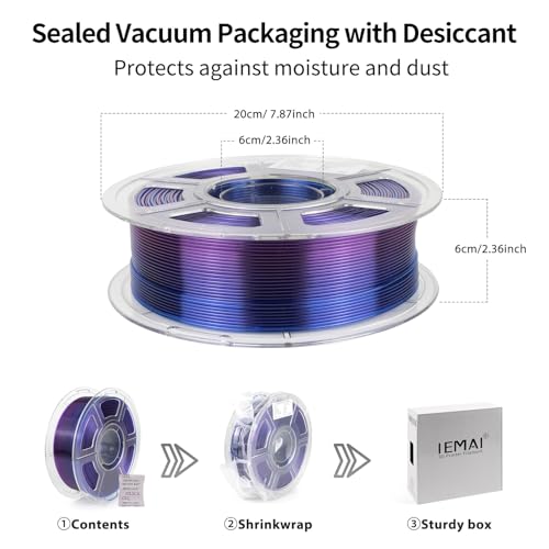 IEMAI PETG Filament 1.75mm, Transparent Blue-to-Purple Gradient 1kg - color: Transparent Blue-to-purple