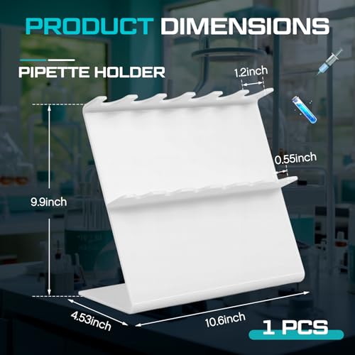 Laboratory Pipette Stand 6 Place Pipettor Holder, Stable Z Shaped - style: Z Shaped, Hold 6 Pipettors