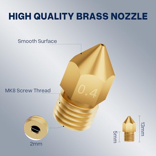 ELEGOO 26pcs Multi Size MK8 Nozzles for Neptune 3/3 Pro/3 Plus/3 Max - style: Brass Multi Sizes