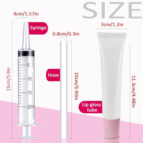 AMORIX 50PCS Empty 20ml Pink Cap Lip Gloss Tubes for Lipgloss Base - color: Pink, size: 20ml-50PCS