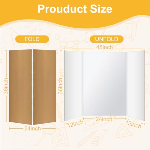 Trifold Poster Board 36"x48", 2 Pack White Large Corrugated Display Board