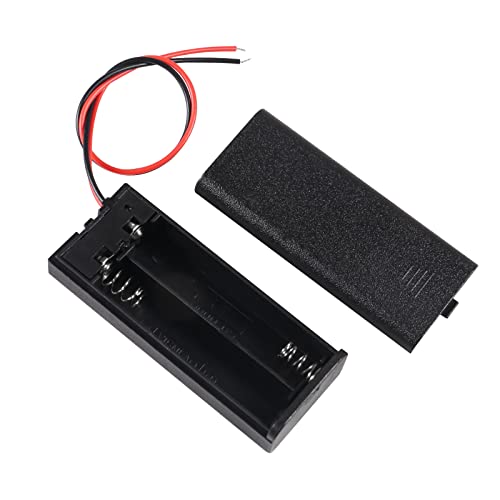 6PCS AAA Battery Holders 2 x 1.5V AAA Battery Case Holder with Wire Leads and Back Cover(2 Slots x 1.5V)